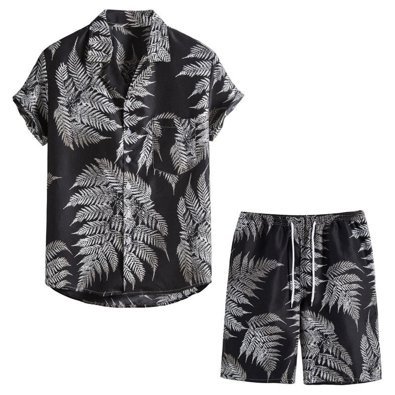 Men's Youth 3D Casual Beach Pants And T-shirt Suit