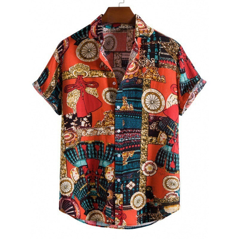 Men's Youth 3D Casual Beach Pants And T-shirt Suit